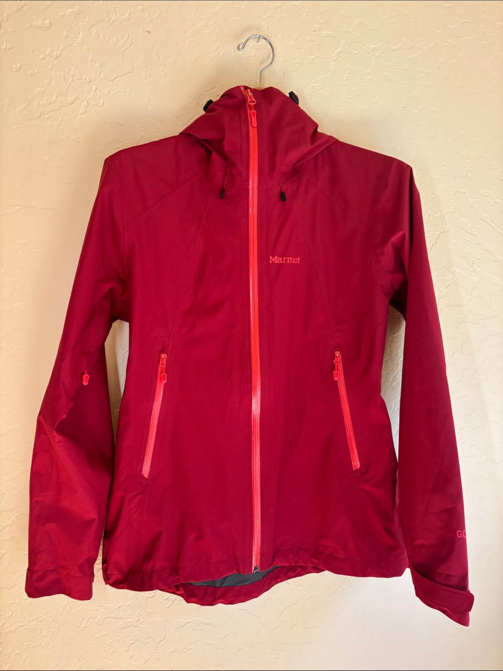 Marmot Rain Jacket Zip Up Red Medium
